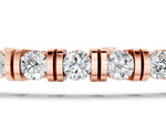 Rose gold Round Brilliant Tennis Bracelet with Channel Set Stones and Box Clasp_1