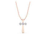 Rose gold Round Brilliant Three-Stone Prong Set Pendant_1