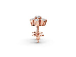 Rose gold Round Cluster Diamond Stud Earrings with Prong Setting_1