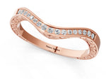 Rose gold Round Cut Channel Set Wave Band with Pavé Setting_1