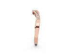 Rose gold Round Cut Channel Set Wave Band with Pavé Setting_2