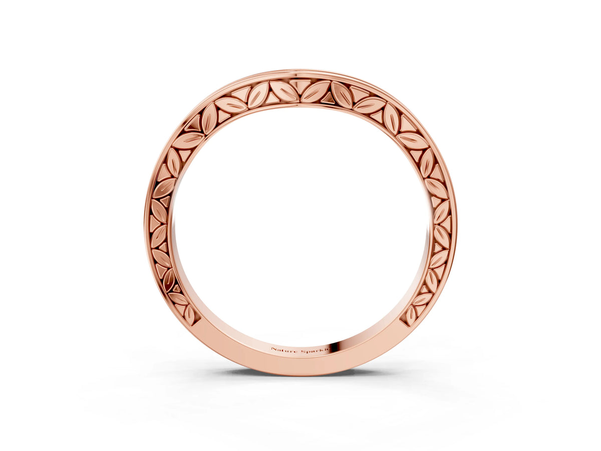 Rose gold Round Cut Channel Set Wave Band with Pavé Setting_3