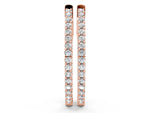 Rose gold Round Cut Diamond Inside-Out Hoop Earrings in White Gold with Prong Setting