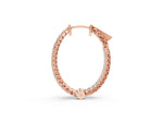 Rose gold Round Cut Diamond Inside-Out Hoop Earrings in White Gold with Prong Setting_1