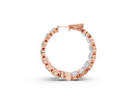 Rose gold Round Cut Diamond Inside-Out Hoop Earrings with Shared Prong Setting_1