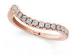 Rose gold Round Cut Diamond Pavé Curved Band with Shared Prong Setting_1