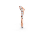 Rose gold Round Cut Diamond Pavé Curved Band with Shared Prong Setting_2
