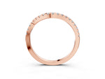 Rose gold Round Cut Diamond Pavé Curved Band with Shared Prong Setting_3