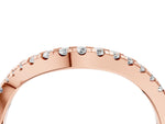 Rose gold Round Cut Diamond Pavé Curved Band with Shared Prong Setting_4