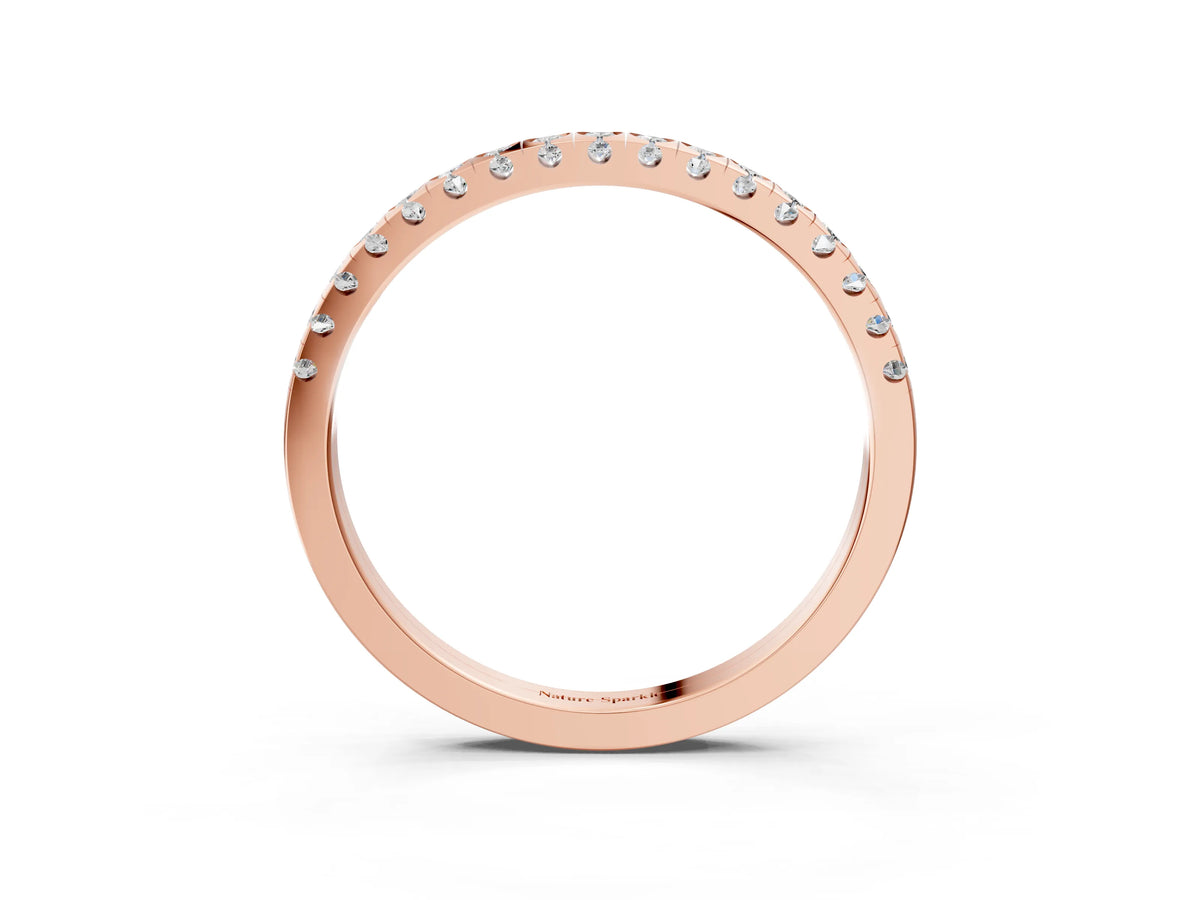 Rose gold Round Cut Diamond Pavé Set Eternity Band_3