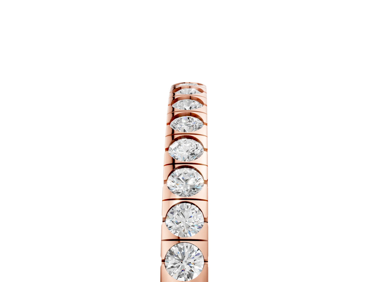 Rose gold Round Cut Diamond Pavé Set Eternity Band_5