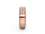 Rose gold Round Cut Diamond Pave Eternity Band with Bead Prong Setting_2