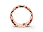 Rose gold Round Cut Diamond Pave Eternity Band with Bead Prong Setting_3