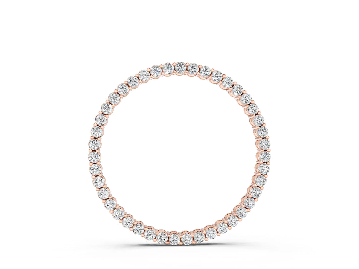 Rose gold Round Cut Diamond Prong Set Eternity Pendant