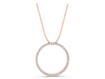 Rose gold Round Cut Diamond Prong Set Eternity Pendant_1