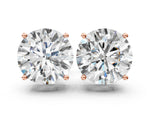 Rose gold Round Cut Diamond Stud Earrings