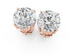 Rose gold Round Cut Diamond Stud Earrings_1