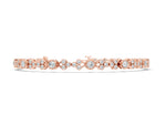 Rose gold Round Cut Diamond Tennis Bracelet with Bezel Setting and Milgrain Band