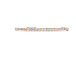 Rose gold Round Cut Diamond Tennis Bracelet with Box Chain and Four-Prong Setting
