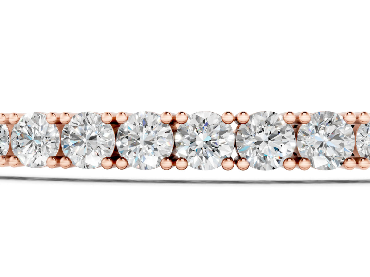Rose gold Round Cut Diamond Tennis Bracelet with Box Chain and Four-Prong Setting_1