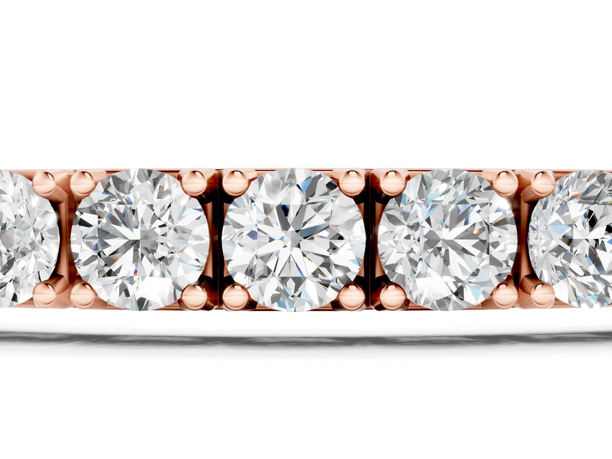 Rose gold Round Cut Diamond Tennis Bracelet with Box Clasp and Four-Prong Setting_1