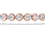 Rose gold Round Cut Diamond Tennis Bracelet with Prong Setting and Twisted Band_1