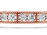 Rose gold Round Cut Milgrain Tennis Bracelet with Box Setting_1