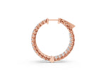 Rose gold Round Cut Pavé Diamond Hoop Earrings with Four-Prong Setting_1