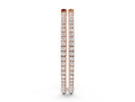 Rose gold Round Cut Pave Diamond Hoop Earrings with Prong Setting