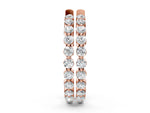 Rose gold Round Cut Prong Set Diamond Hoop Earrings