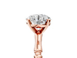 Rose gold Round Cut Solitaire Diamond Ring with Bamboo Band and Four-Prong Setting_5