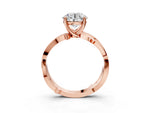 Rose gold Round Cut Solitaire Twist Band with Pavé Accents and Four-Prong Setting_3