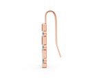 Rose gold Round Diamond Bar Drop Earrings with Bezel Setting_1