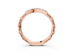 Rose gold Round Diamond Bar Set Eternity Band with Filigree Design_3