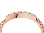 Rose gold Round Diamond Bar Set Eternity Band with Filigree Design_4