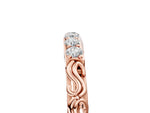 Rose gold Round Diamond Bar Set Eternity Band with Filigree Design_5