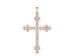Rose gold Round Diamond Bezel Set Cross Pendant