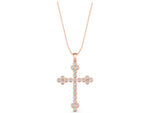Rose gold Round Diamond Bezel Set Cross Pendant_1