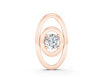Rose gold Round Diamond Bezel Set Pendant with Double Halo