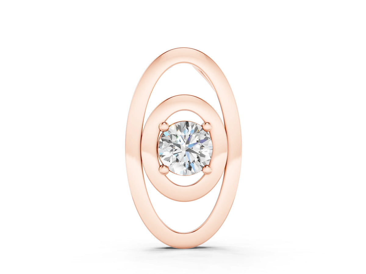 Rose gold Round Diamond Bezel Set Pendant with Double Halo