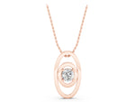 Rose gold Round Diamond Bezel Set Pendant with Double Halo_1