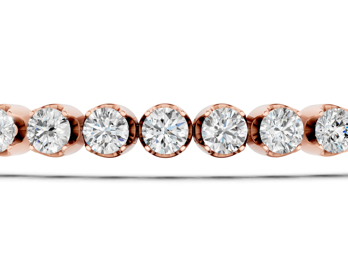 Rose gold Round Diamond Bezel Tennis Bracelet_8