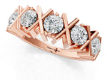 Rose gold Round Diamond Channel Set Band with X-Prong Detail_1