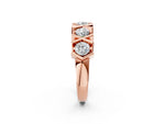 Rose gold Round Diamond Channel Set Band with X-Prong Detail_2
