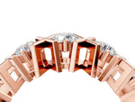 Rose gold Round Diamond Channel Set Band with X-Prong Detail_4