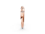 Rose gold Round Diamond Channel Set Curved Band with Bezel Setting_2