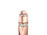 Rose gold Round Diamond Channel Set Curved Band with Bezel Setting_5