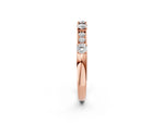 Rose gold Round Diamond Channel Set Eternity Band with Prong Setting_2