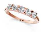 Rose gold Round Diamond Channel Set Half Eternity Band with Shared Prong Setting_1