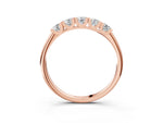 Rose gold Round Diamond Channel Set Half Eternity Band with Shared Prong Setting_3